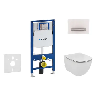 Geberit Duofix - Modul pro závěsné WC s tlačítkem Sigma50, alpská bílá + Ideal Standard Tesi - W