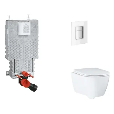 Grohe Uniset - Set předstěnové instalace, klozetu, sedátka SoftClose a tlačítka Skate Cosmopolit