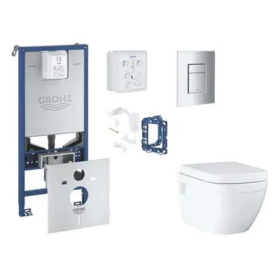 Grohe Rapid SLX - Set předstěnové instalace, klozetu, sedátka SoftClose, tlačítka Skate Cosmopol