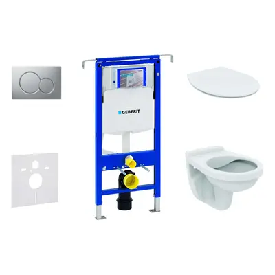 Geberit Duofix - Set předstěnové instalace, klozet Alpha se sedátkem, tlačítko Sigma01, matný ch