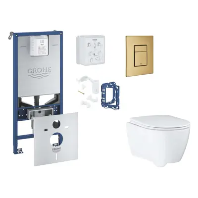 Grohe Rapid SLX - Set předstěnové instalace, klozetu, sedátka SoftClose, tlačítka Skate Cosmopol