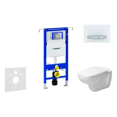 Geberit Duofix - Modul pro závěsné WC s tlačítkem Sigma50, alpská bílá + Duravit D-Code - WC a s