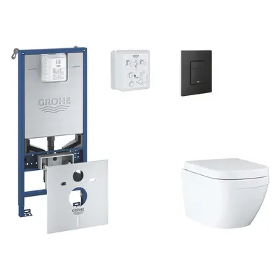 Grohe Rapid SLX - Set předstěnové instalace, klozetu, sedátka SoftClose a tlačítka Even, Triple 