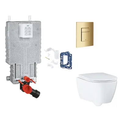 Grohe Uniset - Set předstěnové instalace, klozetu, sedátka SoftClose, tlačítka Skate Cosmopolita