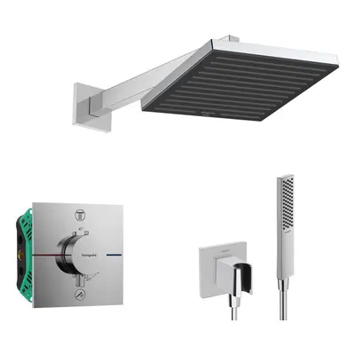 Hansgrohe - Sprchový set s termostatem pod omítku, s tělesem, 26x26 cm, chrom SANI21HHH003