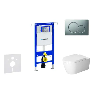 Geberit Duofix - Modul pro závěsné WC s tlačítkem Sigma01, matný chrom + Duravit ME by Starck - 