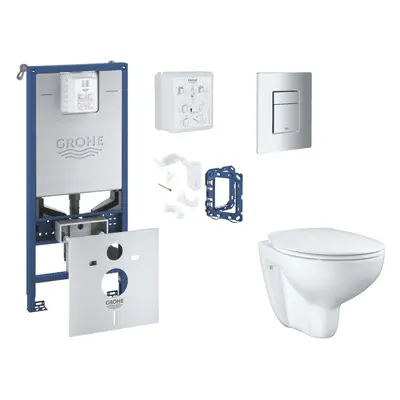 Grohe Rapid SLX - Set předstěnové instalace, klozetu, sedátka SoftClose, tlačítka Skate Cosmopol