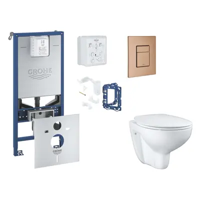 Grohe Rapid SLX - Set předstěnové instalace, klozetu, sedátka SoftClose, tlačítka Skate Cosmopol