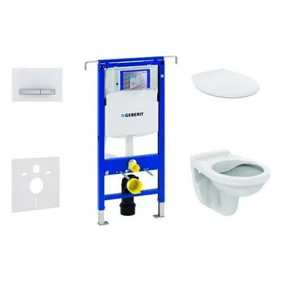 Geberit Duofix - Set předstěnové instalace, klozet Alpha se sedátkem, tlačítko Sigma50, alpská b