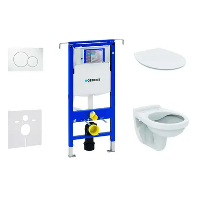 Geberit Duofix - Set předstěnové instalace, klozet Alpha se sedátkem, tlačítko Sigma01, alpská b