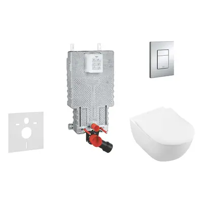 Grohe Uniset - Set předstěnové instalace, klozetu a sedátka Subway 2.0, DirectFlush, SoftClose, 