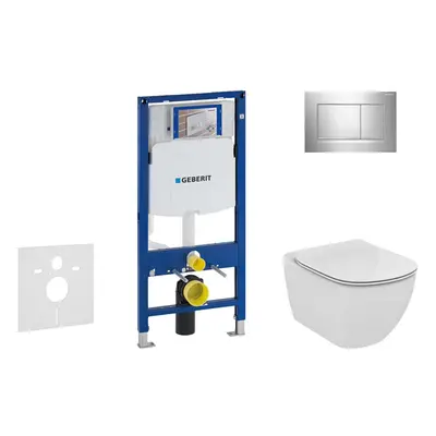 Geberit Duofix - Modul pro závěsné WC s tlačítkem Sigma30, lesklý chrom/chrom mat + Ideal Standa