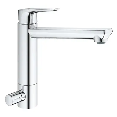 Grohe BauEdge - Dřezová baterie s uzavíracím ventilem, chrom 31696000