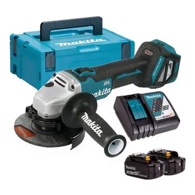 Makita Nářadí - 18V AKU úhlová bruska 125 mm, 2x aku Li-ion LXT 3,0 Ah, nabíječka DGA511RFJ