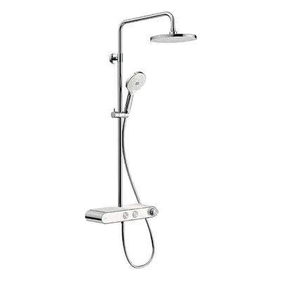 Duravit Sprchy - Sprchový set s termostatem, průměr 23 cm, 3 proudy, chrom/bílá TH4380008005