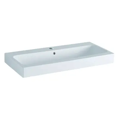 Geberit iCon - Umyvadlo 75x49 cm, s přepadem, otvor pro baterii, KeraTect, bílá 124075600