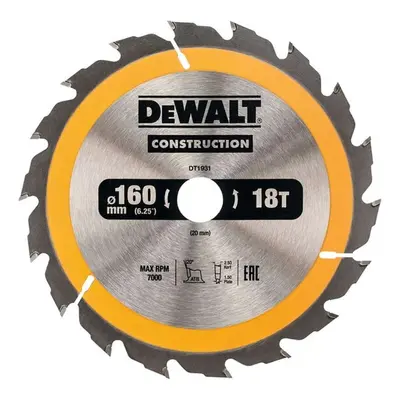 DeWALT Příslušenství - Pilový kotouč 160x20 mm, 18 zubů DT1931