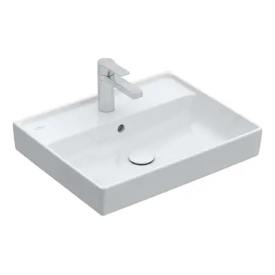 Villeroy & Boch Collaro - Umyvadlo 55x44 cm, s přepadem, otvor pro baterii, CeramicPlus, alpská 