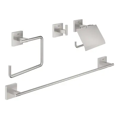 Grohe QuickFix Start Cube - Set koupelnových doplňků 4 v 1, supersteel 41115DC0