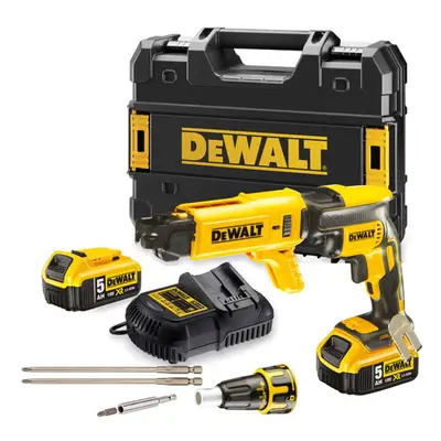 DeWALT Nářadí - 18V AKU sádrokartonářský šroubovák s podavačem vrutů a příslušenstvím, 2x aku 5,