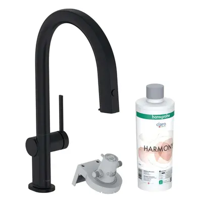 Hansgrohe Aqittura M91 - Dřezová baterie s výsuvnou koncovkou a filtrací, matná černá 76801670