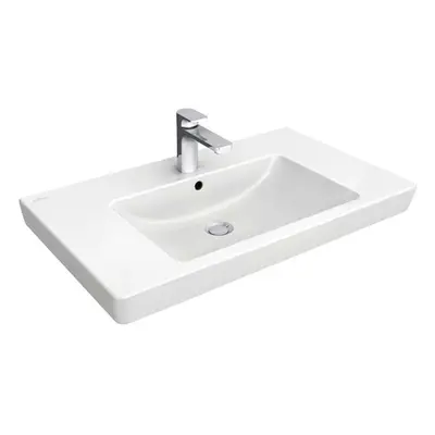 Villeroy & Boch Subway 2.0 - Umyvadlo nábytkové 80x47 cm, s přepadem, otvor pro baterii, alpská 