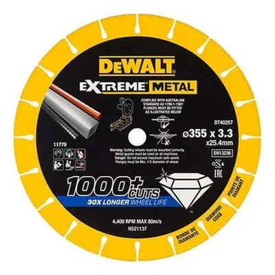 DeWALT Příslušenství - Diamantový řezný kotouč na kov 355x25,4 mm DT40257