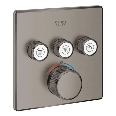 Grohe Grohtherm SmartControl - Termostatická baterie pod omítku, 3 ventily, kartáčovaný Hard Gra