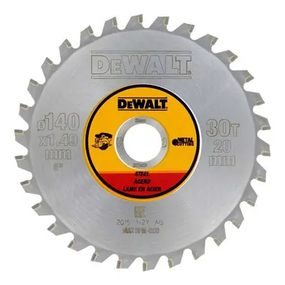 DeWALT Příslušenství - Pilový kotouč na ocel 140x20 mm, 30 zubů DT1923