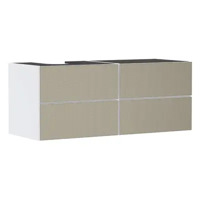 Hansgrohe Xevolos E - Umyvadlová skříňka 137x56x55 cm, 4 zásuvky, matná bílá/bronz 54236390