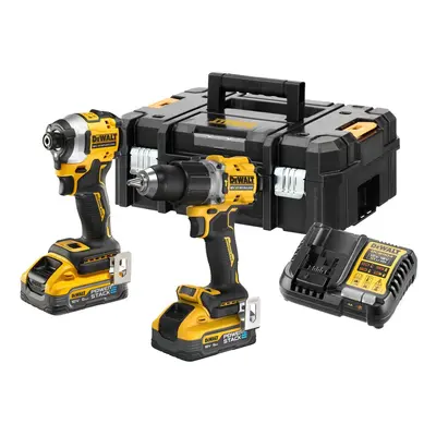 DeWALT Nářadí - 18V AKU sada příklepové vrtačky a rázového utahováku, 2x aku 5,0 Ah POWERSTACK, 