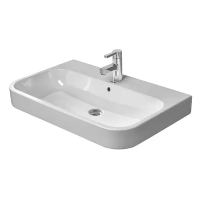 Duravit Happy D.2 - Umyvadlo 80x51 cm, s přepadem, s otvorem pro baterii, s WonderGliss, bílá 23