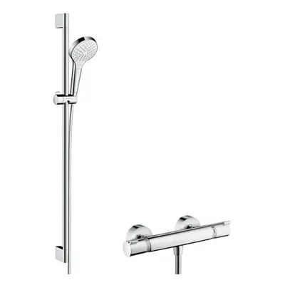 Hansgrohe Croma Select S - Sprchový set s termostatem Ecostat, 2 proudy, chrom 27833400