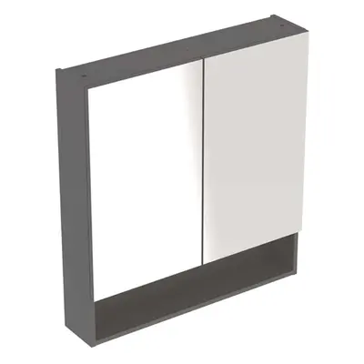 Geberit Selnova Square - Zrcadlová skříňka 85x59x18 cm, 2 dvířka, lávová mat 501.265.00.1