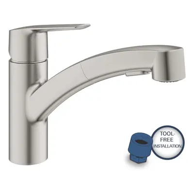 Grohe QuickFix Start - Dřezová baterie s výsuvnou sprškou, supersteel 30531DC1