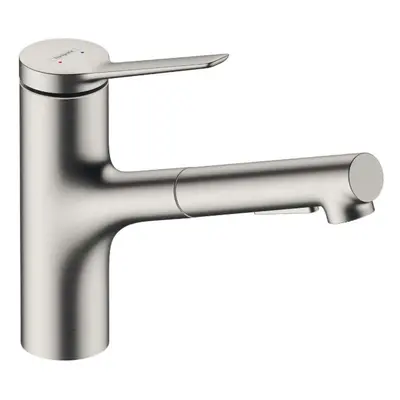 Hansgrohe Zesis M33 - Dřezová baterie 150, s výsuvnou sprškou, sBox lite, vzhled nerezu 74803800