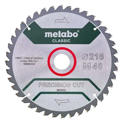 Metabo Příslušenství - Pilový kotouč Precision Cut Wood - Classic, 216x30mm, Z40 628060000