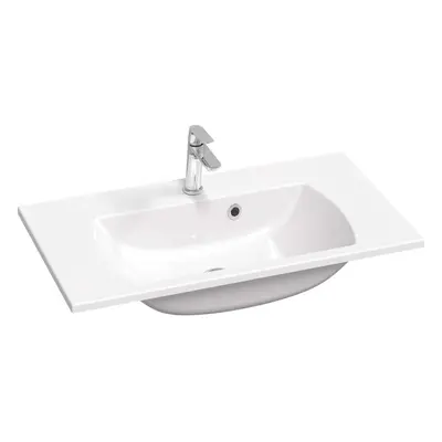 Ravak Classic Slim - Umyvadlo 80x45 cm, s přepadem, s otvorem pro baterii, bílá XJX01180001