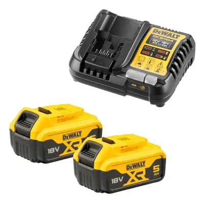 DeWALT Příslušenství - Sada 4A nabíječky a 2 akumulátorů XR 18 V Li-Ion 5,0 Ah DCB1104P2