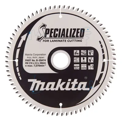 Makita Příslušenství - Pilový kotouč na lamino, 216x30 mm, 72 zubů B-29474