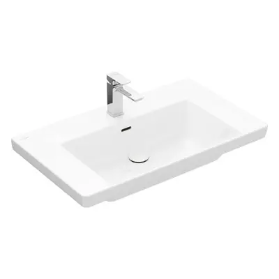 Villeroy & Boch Subway 3.0 - Umyvadlo 80x47 cm, s přepadem, otvor pro baterii, CeramicPlus, alps