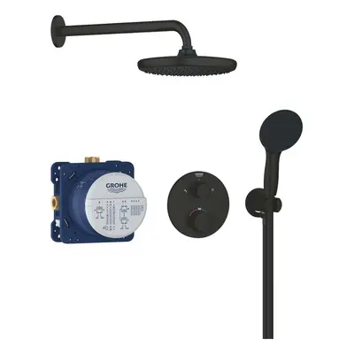 Grohe Vitalio Start - Sprchový set s termostatem pod omítku, průměr 25 cm, 2 proudy, matná černá