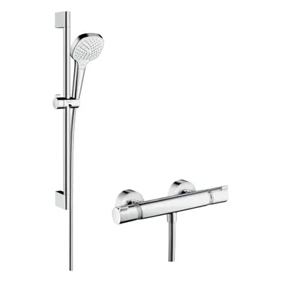 Hansgrohe Croma Select E - Sprchový set Vario s termostatem, 3 proudy, sprchová tyč 65 cm, bílá/