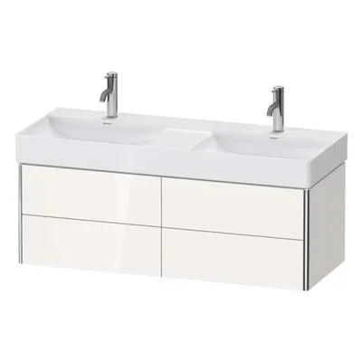 Duravit XSquare - Dvojumyvadlová skříňka 40x118x46 cm, 4 zásuvky, lesklá bílá XS416402222