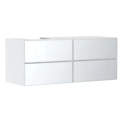 Hansgrohe Xevolos E - Umyvadlová skříňka 137x56x55 cm, 4 zásuvky, matná bílá/metalická bílá 5423