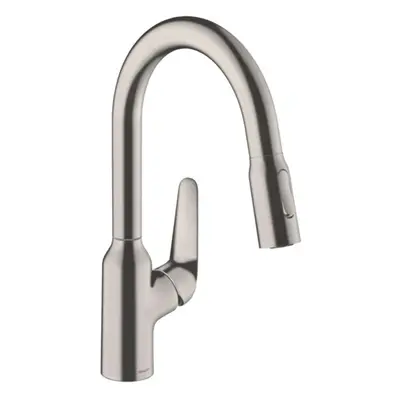 Hansgrohe Focus M42 - Dřezová baterie M4216-H180 s výsuvnou sprškou, sBOX, vzhled nerezu 7182180