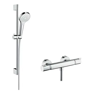 Hansgrohe Croma Select S - Sprchový set Vario s termostatem, 3 proudy, sprchová tyč 65 cm, bílá/