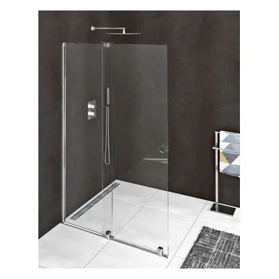 Polysan Modular Shower - Sprchová stěna posuvná 140 cm, s pojezdy, leštěný hliník/čiré sklo MS5-