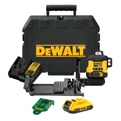 DeWALT Nářadí - 18V AKU zelený křížový laser, 1x aku 2,0 Ah XR, nabíječka DCLE34031D1