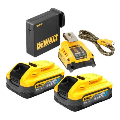 DeWALT Příslušenství - Sada USB adaptéru a 2x aku 5,0 Ah DCB094H2